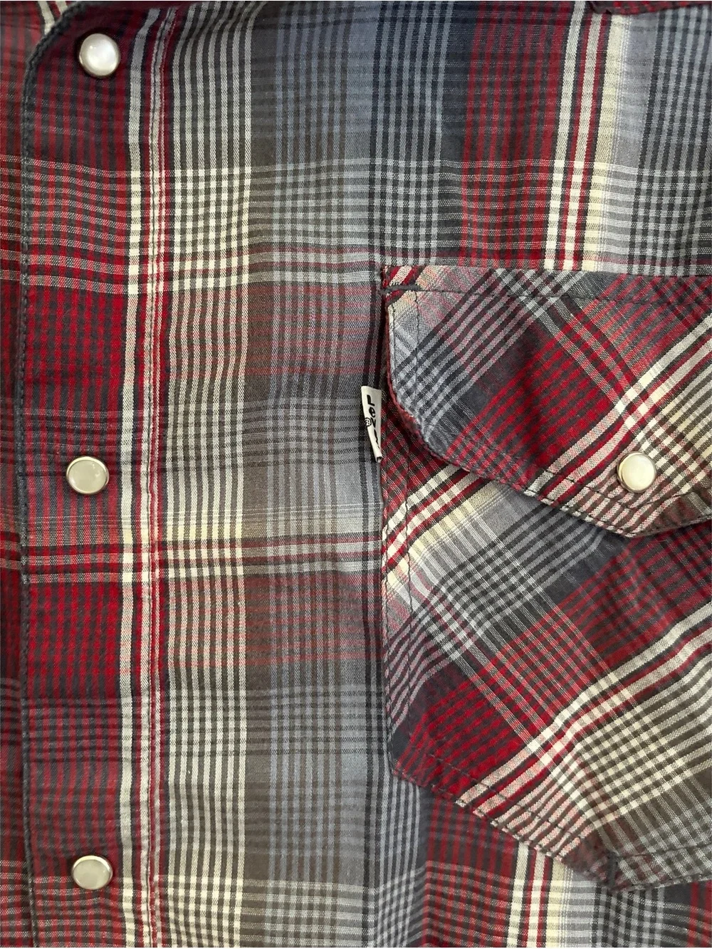 Levi’s Plaid Western Style Pearl Snap Button Down Men’s Size XL